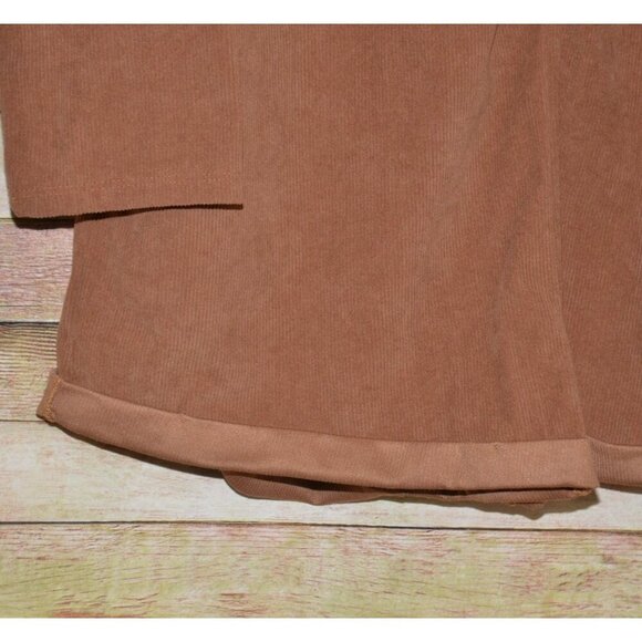 NWT Bucket List Brown Corduroy Shorts Romper Ladies Size L Button Front Casual - Picture 5 of 8